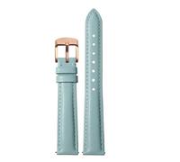 Correa de reloj moda liberación rápida compatible con Casio Citizen Fossil DW 12 mm 14 16 18 cuero vacuno suave azul rosa rojo for mujer(Light blue rose gold,12mm)