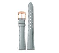 Correa de reloj moda liberación rápida compatible con Casio Citizen Fossil DW 12 mm 14 16 18 cuero vacuno suave azul rosa rojo for mujer(Gray rose gold,16mm)