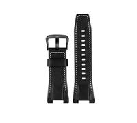 Correa de reloj nailon cuero genuino for hombre compatible con Casio GST-S130/S110/S120/W130l/B100/W300(P01-Black bai-BK-K5)