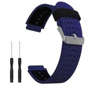 Correa de reloj para Garmin Approach S20/S5/S6, Forerunner 220/230/235/620/630/735XT, correa de silicona suave de repuesto para reloj Garmin (azul oscuro/negro)