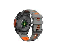 Correa de reloj Quic kFit de 26mm 22mm Compatible con Garmin Fenix 8 47mm 51mm E 7 7X/Epix Pro/6 6X 5X Plus/Enduro 3, pulsera con correa de silicona(Dark Gray Orange,Quic kFit 22mm)