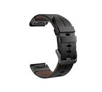 Correa de reloj Quickfit de 22 mm y 26 mm compatible con for Garmin Fenix8, 8X, 7, 7X, 6, 6X Pro, 5X, 5 Plus, 3HR, 935, 945, S60, correa de cuero genuino(Black,22mm)