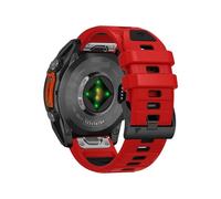 Correa de reloj QuickFit de 22 mm y 26 mm for Garmin Fenix E 8 47 mm 51 mm 7 7X 6 6X/Epix Pro/Enduro 3, pulsera de silicona de dos tonos(Red Black,QuickFit 22mm)