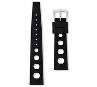 Correa de reloj retro tropical FKM - 20 mm - Negro Azul Marino Naranja Verde Amarillo Gris - Pasadores de liberación rápida - Correa de repuesto impermeable de goma perforada para hombres y mujeres -