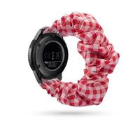 Correa de reloj Scrunchies de 20 mm Compatible con Galaxy Watch 6 5 4 40 mm 44 mm reloj 5pro 45 mm Correa/reloj de tela elástica(Red Grid,18mm)