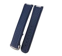 Correa de reloj silicona 20 mm compatible con Omega Seamaster 300 AT150 Aqua Terra Ultra Light 8900 hebilla acero(Blue,20mm Silver Buckle)