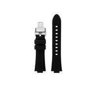 Correa de reloj silicona cóncava modificada Compatible con Casio EFR-S108D EFS-S570 ECB-10YDC(A-Black-silver,For EFR-S108D)