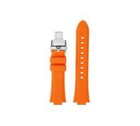 Correa de reloj silicona cóncava modificada Compatible con Casio EFR-S108D EFS-S570 ECB-10YDC(A-Orange-silver,For ECB-10YDC)
