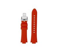Correa de reloj silicona cóncava modificada Compatible con Casio EFR-S108D EFS-S570 ECB-10YDC(A-Red-silver,For ECB-10YDC)