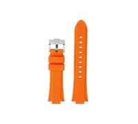 Correa de reloj silicona cóncava modificada Compatible con Casio EFR-S108D EFS-S570 ECB-10YDC(Orange-silver,For EFR-S108D)