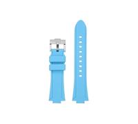 Correa de reloj silicona cóncava modificada Compatible con Casio EFR-S108D EFS-S570 ECB-10YDC(Sky blue-silver,For EFS-S570)