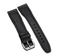 Correa de reloj vintage de cuero marrón y negro for hombre, de 20 a 22 mm, hecha a mano, compatible con Pilot Mark 15 y 16.(Brack,22mm)