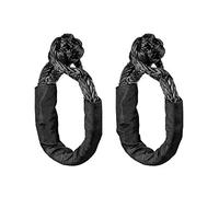 Correa de Remolque con Ganchos 2 Piezas de Cuerda de grillete Suave sintética for Remolque Todoterreno, Accesorios de recuperación, fáciles de Usar y Transportar.(Nero)