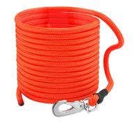 Correa de remolque para perro flotante, sin correa de mano, 5 m, color naranja brillante, resistente correa de campo con mosquetón giratorio, carga de tracción de 230 kg, correa de entrenamiento para