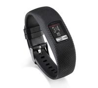 Correa de repuesto compatible con Garmin Vivofit 4, fabricada en material TPU TPE con hebilla metálica y múltiples orificios.