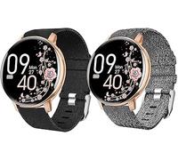 Correa de Repuesto Compatible con Reloj Inteligente Mujer S53-Nylon Transpirable, Ajuste Universal Unisex para Mujer, Ideal para AIMIUVEI/NAIXUES/HASAKEI /SLOKSFil/tuercas S53 1.39" (Negro+Gris)