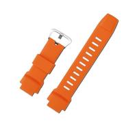 Correa de repuesto de 18mm for reloj Casio PROTREK PRG-260/550/250/500 PRW-3500/2500/5100, correa negra de silicona resistente al agua (Color : Orange-silver, Size : 18mm)