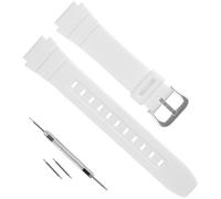 Correa de repuesto de resina de goma de 18 mm para Casio F-108 AE-1000W AE-1200 AE-1300 W-216 W218H W-219H W735H W800H SGW-300H, correa de reloj de poliuretano suave para correa de reloj Casio (blanco
