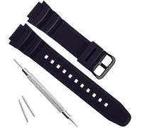Correa de repuesto de resina natural impermeable para Casio AQ- S800W SGW-300H MRW-200H AE-1200 W-800H W-735H (hebilla negra)