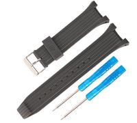 Correa de repuesto de silicona compatible con reloj Casio EQS-800CPB-1AV/EQS-800 para hombre, accesorios de correa ajustable suave y duradera, Medium, Silicona, Ágata