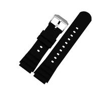 Correa de repuesto de silicona de 21 mm con hebilla negra para Luminox series 3000, 3900, 3100, 3200, 3400 y 3600 - Luminox Navy Seal, Negro con plateado, 21mm, Moderno