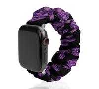 Correa de repuesto elástica suave compatible con Apple Watch para concienciación sobre el Alzheimer, 42mm/44mm, Acero inoxidable, No es una piedra preciosa