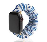 Correa de repuesto elástica suave con forma de bandera de Israel compatible con Apple Watch, 42mm/44mm, Acero inoxidable, No es una piedra preciosa