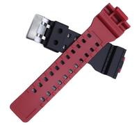 Correa de repuesto G-Shock de 16 mm para Casio G-Shock GLS-8900/GW-8900/GA-110/GA-100C/GA-120/GD-110/GLS-100 (negro/rojo)