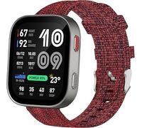 Correa de repuesto para Amazfit SmartWatch 22mm Banda de nailon transpirable compatible con Amazfit Bip Max 50mm Smartwatch, 2.07" (Rojo)