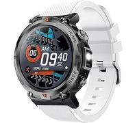 Correa de Repuesto para EIGIIS KE3-Cinturón Deportivo de Silicona Compatible con Relojes Inteligentes KE2,KE3,KE5,KE6,K22,K27,K52, K55,K56,K57,DM50,HM09,I32,S35,S66Military SmartWatch (Blanco)