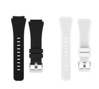 Correa de Repuesto para EIGIIS KE3-Cinturón Deportivo de Silicona Compatible con Relojes Inteligentes KE2,KE3,KE5,KE6,K22,K27,K52, K55,K56,K57,DM50,HM09,I32,S35,S66Military SmartWatch (Negro+Blanco)