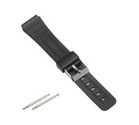 Correa de repuesto para reloj Casio F 91W (20 mm, negra y plateada) de 18 mm, de resina negra y plástico.