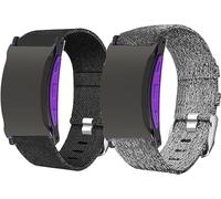 Correa de repuesto para Shock Clock Max | Banda de nailon transpirable | Accesorio compatible con Pavlok Shock Clock 3 y Max | Unisex (Hombre y Mujer) (Negro+Gris)
