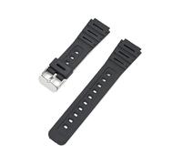 Correa de resina convexa resistente al agua, compatible con relojes for Casio CA-53W, CA-61W, FT-100W y W-520U.(Black-S)
