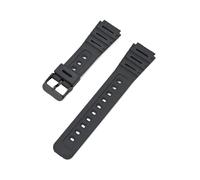 Correa de resina convexa resistente al agua, compatible con relojes for Casio CA-53W, CA-61W, FT-100W y W-520U.(Black-B)