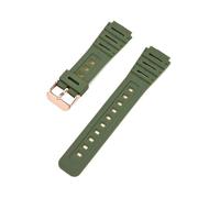 Correa de resina convexa resistente al agua, compatible con relojes for Casio CA-53W, CA-61W, FT-100W y W-520U.(Green-R)