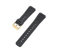 Correa de resina convexa resistente al agua, compatible con relojes for Casio CA-53W, CA-61W, FT-100W y W-520U.(Black-G)