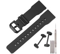 Correa de resina de 24 mm compatible con Casio GA-2300-1AER Montre GA-2300-4AER GA-2300-7AER - Pulsera de repuesto de goma (negro)