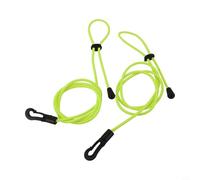 Correa de seguridad para kayak, 2 piezas, cordón elástico ajustable para caña de pescar y remo con control de longitud con resorte (verde)