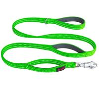 Correa de Seguridad para Perros Halti BRIG - Correa Codificada por Colores con Pinza Ultrarresistente, Reflectante, Asas Acolchadas y Anillo en D, Diseñada para Perros Grandes (1,5 m, Verde Neón)
