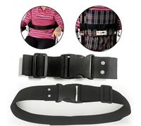 Correa de seguridad universal extralarga de 1 asiento, ajustable, con hebilla, correa accesoria antideslizante, negra