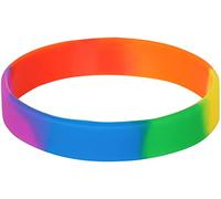 Correa de Silicona Arco Iris - Accesorio para Gay Pride Festival LGBT - Pulsera para Hombre Mujer - Correa Deportiva Multicolor Resistente al Agua Professional Process