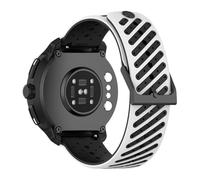 Correa de silicona bicolor de 22 mm, resistente al agua y al polvo, compatible con RACE 2/S/Run/Ocean/Vertical/Suunto 5 9 Peak Pro(White Black)
