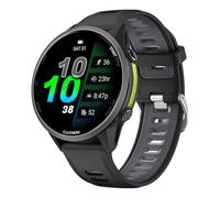 Correa de silicona bicolor para Garmin Forerunner 970, hebilla de plata negra
