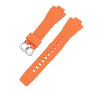 Correa de silicona compatible con Casio G-SHOCK, correa Heart Of Steel serie GST-B400, resina convexa, caucho, accesorios for hombre(Orange Silver)
