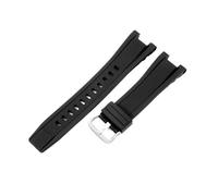 Correa de silicona compatible con Casio Gst100, serie GST-B100/S110/W300/410, resistente al agua, suave, cómoda y interfaz cóncava(Black-Steel-K5)
