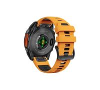 Correa de silicona Compatible con Garmin Fenix 8 7X Pro 51mm/ Enduro 3/ Quatix/Tactix 7/ Descent Mk2 Mk2i/ D2/ Mach 1(Orange Black,Qu ic kFit 22mm)