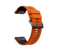Correa de silicona con diseño de fibra de carbono de 22 mm y 26 mm compatible con for Garmin Fenix8 de 51 mm y 47 mm, 7X Solar 7pro 5X 6X TACTIX DELTA Enduro3(Orange black,For Fenix8 47mm)