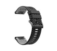 Correa de silicona con diseño de fibra de carbono de 22 mm y 26 mm compatible con for Garmin Fenix8 de 51 mm y 47 mm, 7X Solar 7pro 5X 6X TACTIX DELTA Enduro3(Black grey,For Fenix8 51mm)