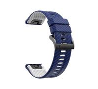 Correa de silicona con diseño de fibra de carbono de 22 mm y 26 mm compatible con for Garmin Fenix8 de 51 mm y 47 mm, 7X Solar 7pro 5X 6X TACTIX DELTA Enduro3(Blue white,26mm)